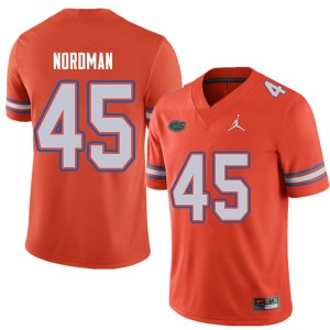 Men Jordan Brand Charles Nordman Orange Florida Gators #45 Embroidery Jersey