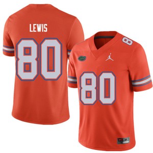 Mens Jordan Brand C'yontai Lewis Orange Florida #80 Official Jerseys
