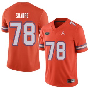 Mens Jordan Brand David Sharpe Orange Florida #78 NCAA Jerseys