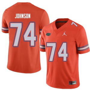 Mens Jordan Brand Fred Johnson Orange Florida #74 Player Jerseys