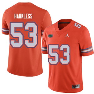 Mens Jordan Brand Kavaris Harkless Orange UF #53 Football Jerseys