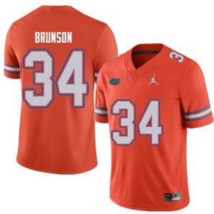 Mens Jordan Brand Lacedrick Brunson Orange Florida #34 University Jerseys