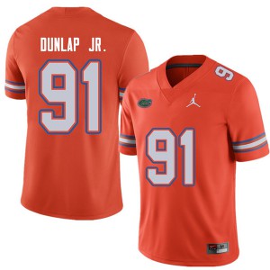 Men Jordan Brand Marlon Dunlap Jr. Orange Florida #91 Football Jersey