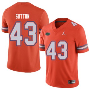 Mens Jordan Brand Nicolas Sutton Orange Florida Gators #43 Stitched Jersey