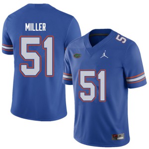 Men's Jordan Brand Ventrell Miller Royal Florida Gators #51 Stitch Jerseys