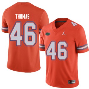Mens Jordan Brand Will Thomas Orange Florida Gators #46 Official Jerseys