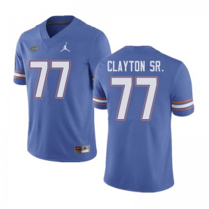 Men's Jordan Brand Antonneous Clayton Sr. Blue UF #77 NCAA Jerseys