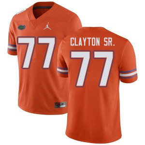 Men Jordan Brand Antonneous Clayton Sr. Orange UF #77 Embroidery Jerseys