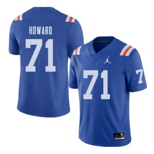 Mens Jordan Brand Chris Howard Royal University of Florida #71 Throwback Alternate Football Jerseys