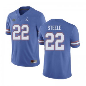 Men Jordan Brand Chris Steele Blue Florida Gators #22 Embroidery Jerseys