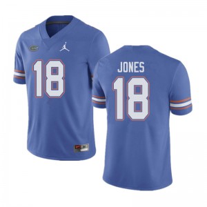 Men Jordan Brand Jalon Jones Blue Florida #18 Football Jersey