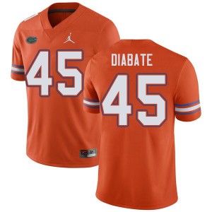 Mens Jordan Brand Mohamoud Diabate Orange University of Florida #45 Stitch Jersey