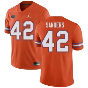 Mens Jordan Brand Umstead Sanders Orange UF #42 Football Jersey