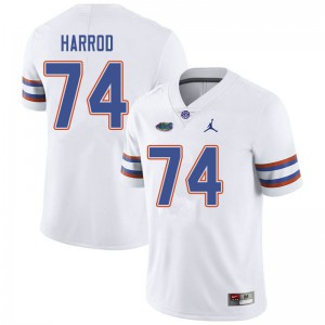 Men's Jordan Brand Will Harrod White University of Florida #74 Football Jerseys