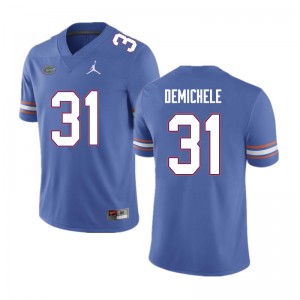 Mens Chase DeMichele Blue Florida #31 College Jersey