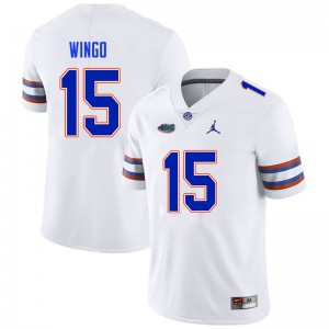 Mens Derek Wingo White Florida Gators #15 Stitched Jersey