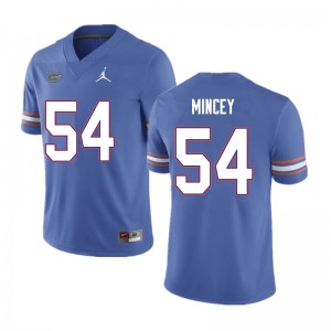 Men Gerald Mincey Blue University of Florida #54 Embroidery Jersey