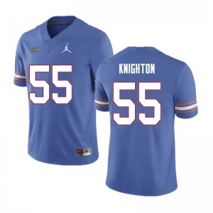 Men's Hayden Knighton Blue Florida #55 University Jerseys