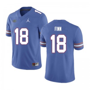 Men's Jacob Finn Blue Florida Gators #18 Football Jersey