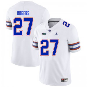 Men's Jahari Rogers White Florida Gators #27 Alumni Jerseys