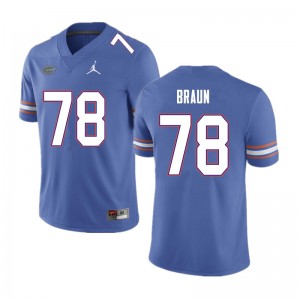 Men's Josh Braun Blue Florida #78 University Jerseys
