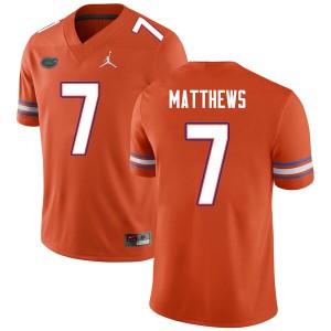 Men's Luke Matthews Orange UF #7 Stitched Jerseys