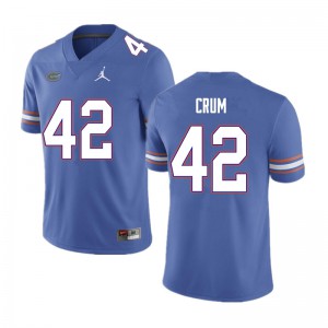 Men's Quaylin Crum Blue University of Florida #42 NCAA Jersey