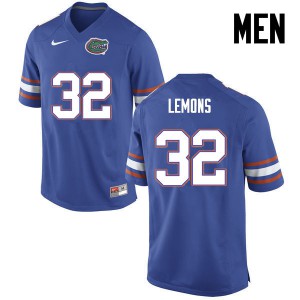 Mens Adarius Lemons Blue Florida Gators #32 Stitched Jersey