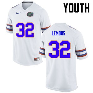 Youth Adarius Lemons White UF #32 High School Jerseys