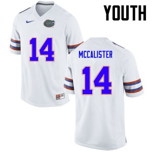 Youth Alex McCalister White Florida Gators #14 NCAA Jerseys