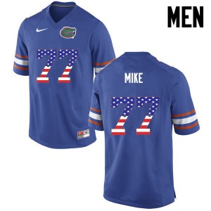 Men's Andrew Mike Blue Florida #77 USA Flag Fashion College Jersey