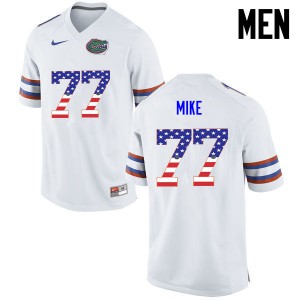 Mens Andrew Mike White Florida #77 USA Flag Fashion Embroidery Jersey
