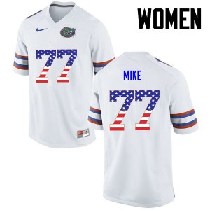 Women Andrew Mike White University of Florida #77 USA Flag Fashion Stitched Jerseys