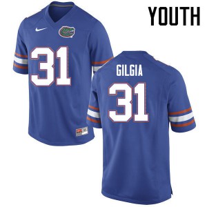 Youth Anthony Gigla Blue Florida #31 Embroidery Jersey