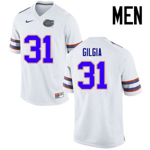 Mens Anthony Gigla White Florida Gators #31 Stitched Jerseys