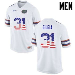 Men Anthony Gigla White Florida #31 USA Flag Fashion High School Jersey