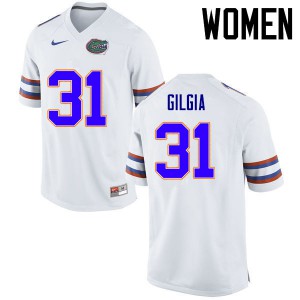 Womens Anthony Gigla White Florida #31 Football Jersey