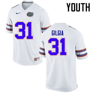 Youth Anthony Gigla White UF #31 Football Jerseys