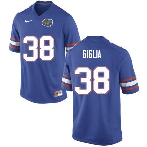 Mens Anthony Giglia Blue Florida Gators #38 NCAA Jersey
