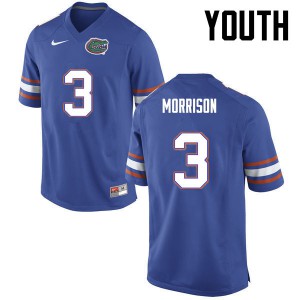 Youth Antonio Morrison Blue Florida #3 Embroidery Jersey