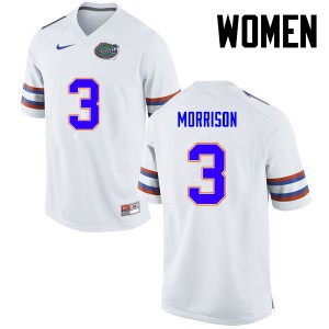 Women Antonio Morrison White University of Florida #3 College Jerseys