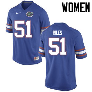 Womens Antonio Riles Blue UF #51 Stitched Jersey