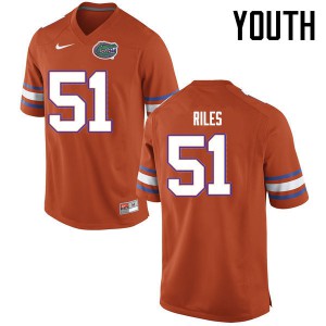 Youth Antonio Riles Orange University of Florida #51 Official Jerseys