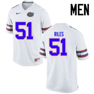 Men's Antonio Riles White Florida #51 NCAA Jersey