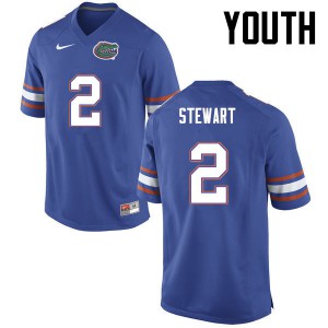 Youth Brad Stewart Blue Florida Gators #2 Stitch Jersey