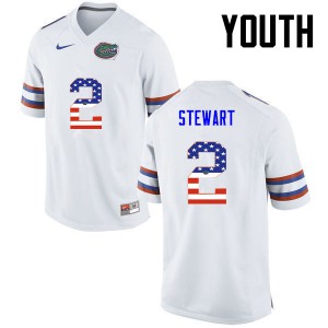 Youth Brad Stewart White University of Florida #2 USA Flag Fashion College Jerseys