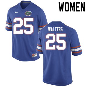 Women Brady Walters Blue Florida Gators #25 Stitched Jerseys