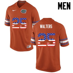 Men Brady Walters Orange University of Florida #25 USA Flag Fashion Player Jerseys