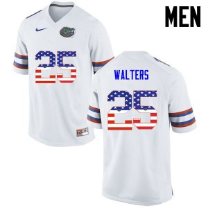 Men's Brady Walters White UF #25 USA Flag Fashion NCAA Jersey