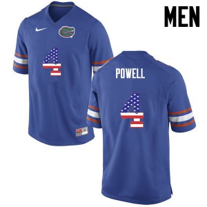 Men Brandon Powell Blue UF #4 USA Flag Fashion Embroidery Jersey